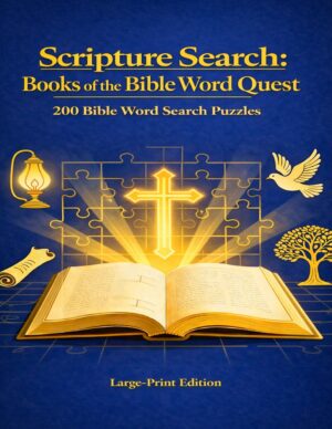 Scripture Search – 200 Large Print Bible Word Search Puzzles (Digital Download)